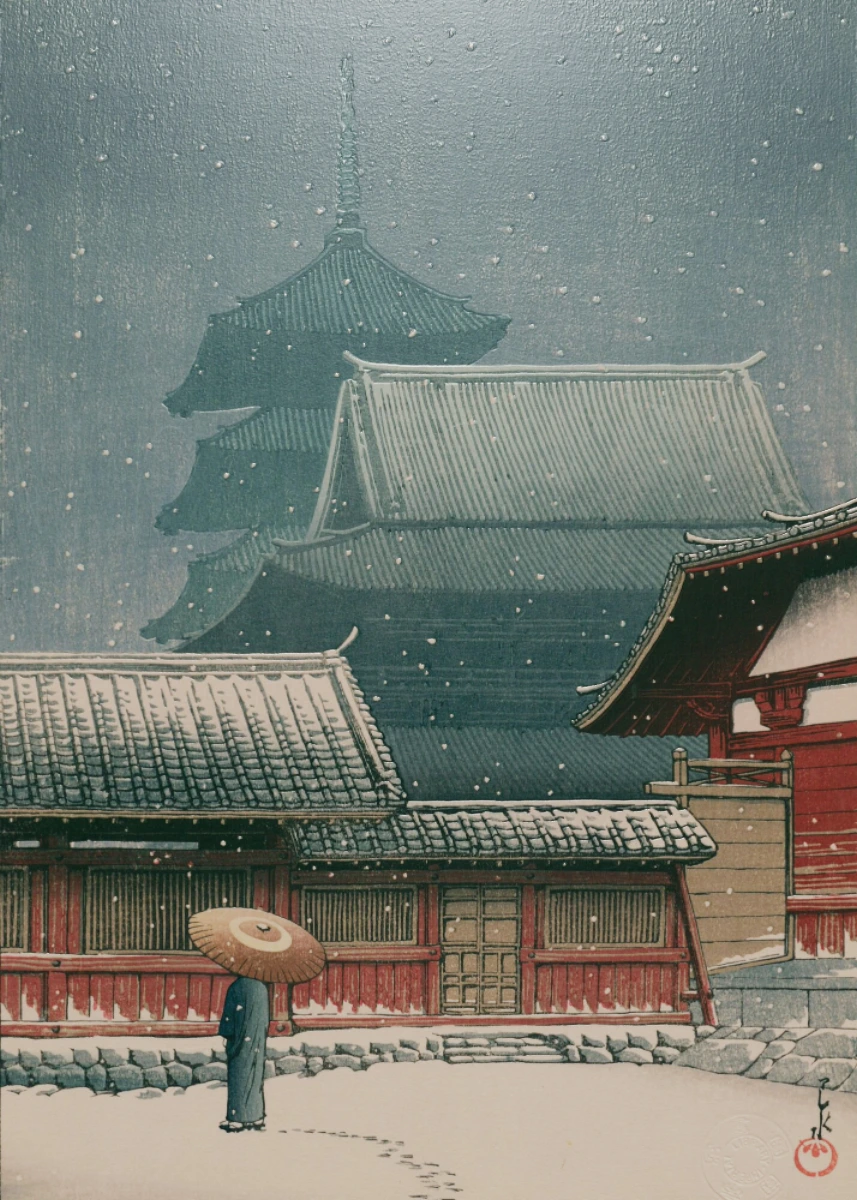 Snow at Zojoji Temple