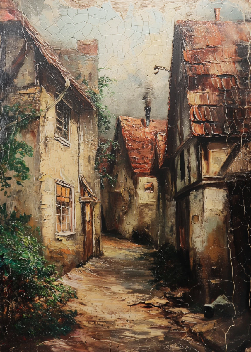 Sunlit Village Lane