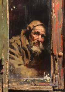 Old Window Watcher - Metal Poster by Maya Arunika
